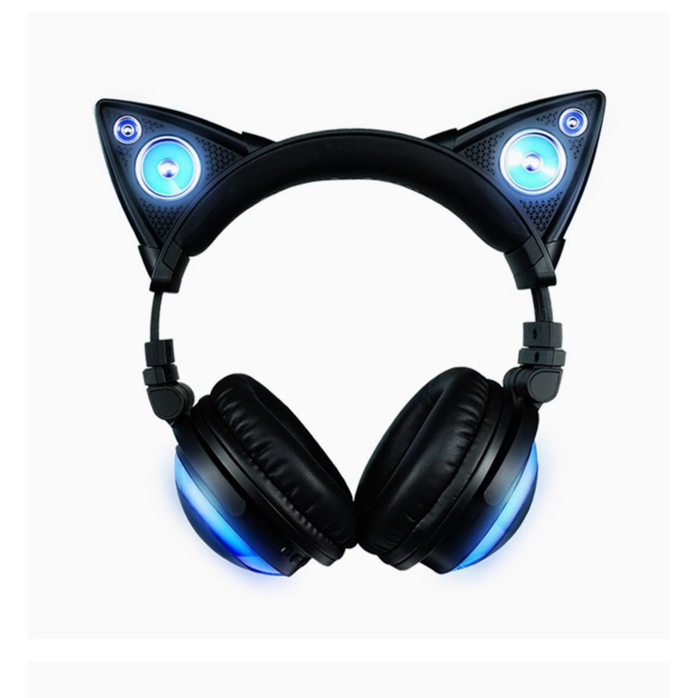 Brookstone Cat-ear Headphones BoomMic, ExtSpeakers